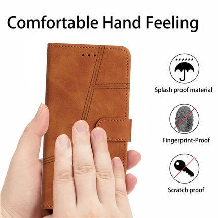 For Motorola Moto G75 5G Case Flip Leather Retro Phone Cover Lines Imprinted