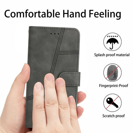 For Motorola Moto G75 5G Case Flip Leather Retro Phone Cover Lines Imprinted