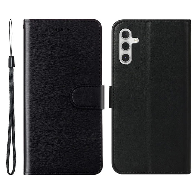For Samsung Galaxy A26 5G Case with Card Holder PU Leather Flip Wallet Phone Cover - Black
