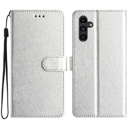 For Samsung Galaxy A56 5G Wallet Case Leather Folio Phone Cover Magnetic Clasp - Silver