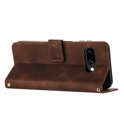 For Google Pixel 9a Case Handbag Imprinted Triangle Leather Phone Cover
