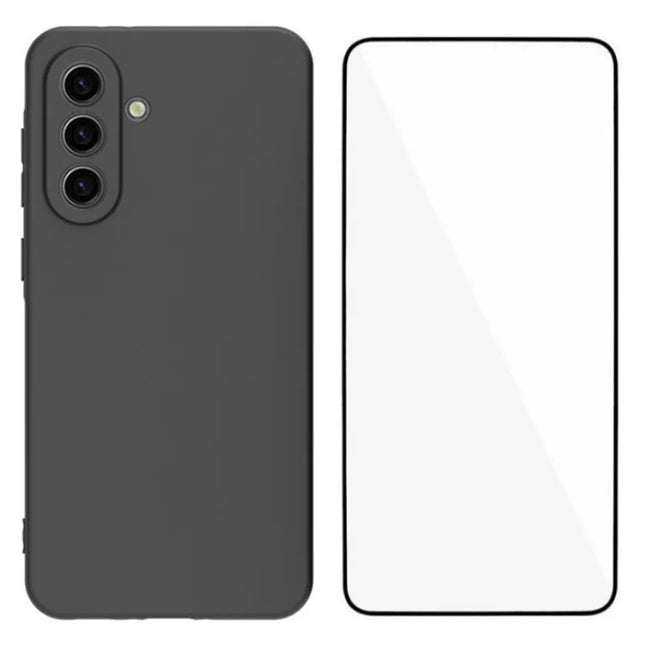 WANLONFENG MS Series for Samsung Galaxy A26 5G TPU Case Matte Back Cover with Tempered Glass