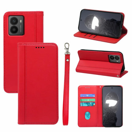 HX01 For HMD Fusion 5G Wallet Case Magnetic Closing PU Leather Phone Cover - Red