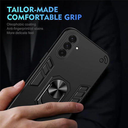 For Samsung Galaxy A36 5G Case PC+TPU Drop Defend Phone Cover with Ring Kickstand