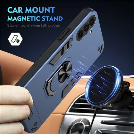 For Samsung Galaxy A36 5G Case PC+TPU Drop Defend Phone Cover with Ring Kickstand