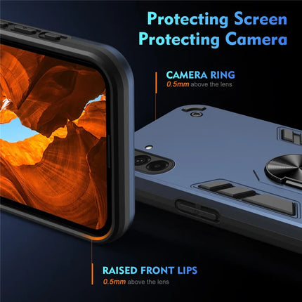 For Samsung Galaxy A36 5G Case PC+TPU Drop Defend Phone Cover with Ring Kickstand