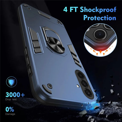 For Samsung Galaxy A36 5G Case PC+TPU Drop Defend Phone Cover with Ring Kickstand