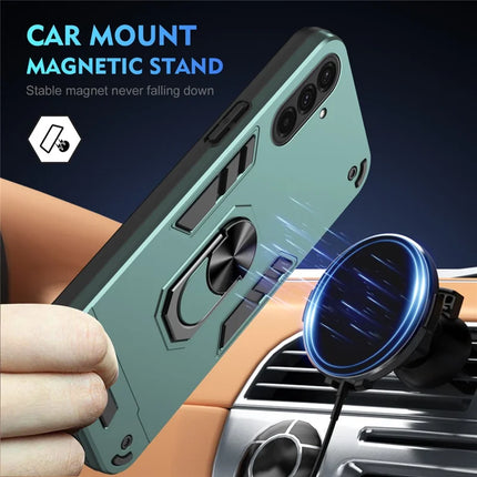 For Samsung Galaxy A36 5G Case PC+TPU Drop Defend Phone Cover with Ring Kickstand