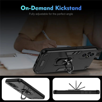 For Honor 200 5G Case PC+TPU Drop Defend Phone Cover with Ring Kickstand