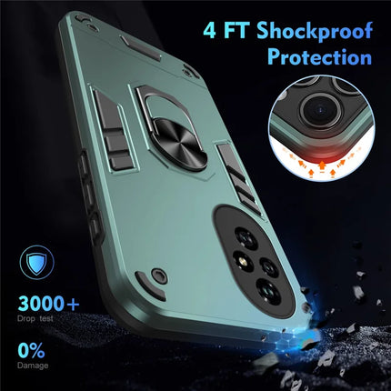 For Honor 200 5G Case PC+TPU Drop Defend Phone Cover with Ring Kickstand