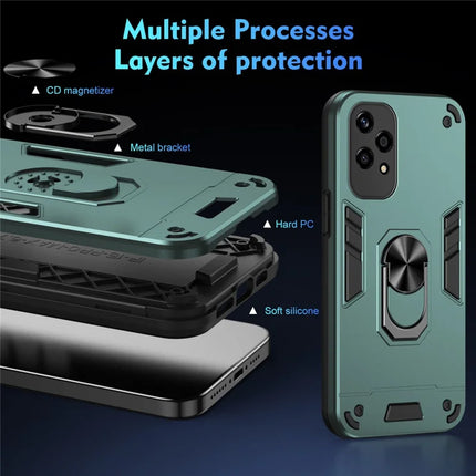 For Honor 200 Lite Case PC+TPU Drop Defend Phone Cover with Ring Kickstand