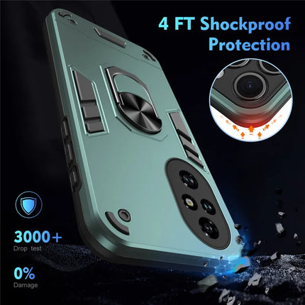 For Honor 200 Pro 5G Case PC+TPU Drop Defend Phone Cover with Ring Kickstand