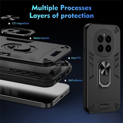 For Honor Magic7 5G Case PC+TPU Drop Defend Phone Cover with Ring Kickstand