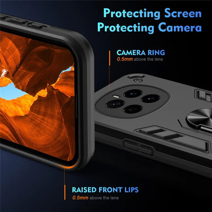 For Honor Magic7 5G Case PC+TPU Drop Defend Phone Cover with Ring Kickstand