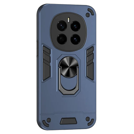 For Honor Magic7 5G Case PC+TPU Drop Defend Phone Cover with Ring Kickstand - Blue