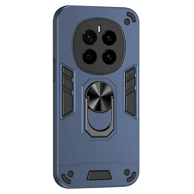 For Honor Magic7 5G Case PC+TPU Drop Defend Phone Cover with Ring Kickstand - Blue