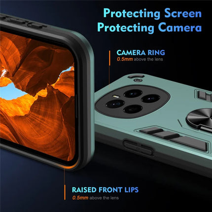 For Honor Magic7 5G Case PC+TPU Drop Defend Phone Cover with Ring Kickstand