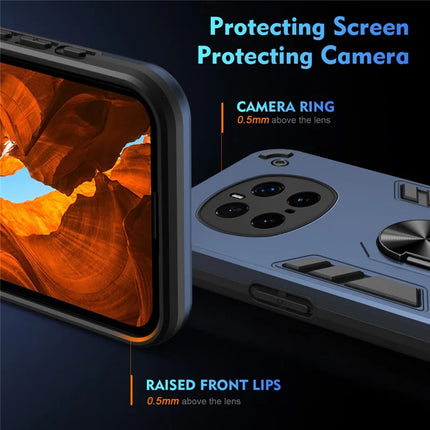 For Honor Magic7 Pro 5G Case PC+TPU Drop Defend Phone Cover with Ring Kickstand