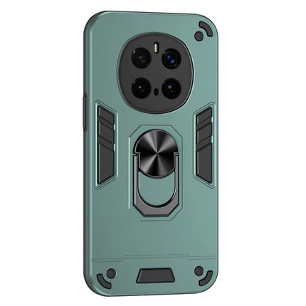 For Honor Magic7 Pro 5G Case PC+TPU Drop Defend Phone Cover with Ring Kickstand - Green