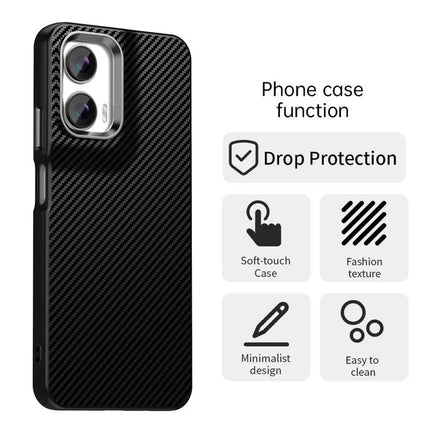 For Motorola Moto G35 5G Case Cell Phone Hybrid Back Cover Carbon Fiber Texture