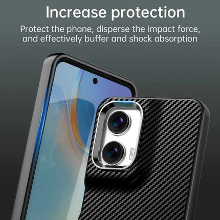 For Motorola Moto G35 5G Case Cell Phone Hybrid Back Cover Carbon Fiber Texture