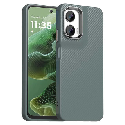 For Motorola Moto G35 5G Case Cell Phone Hybrid Back Cover Carbon Fiber Texture - Grey