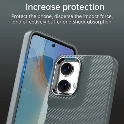For Motorola Moto G35 5G Case Cell Phone Hybrid Back Cover Carbon Fiber Texture