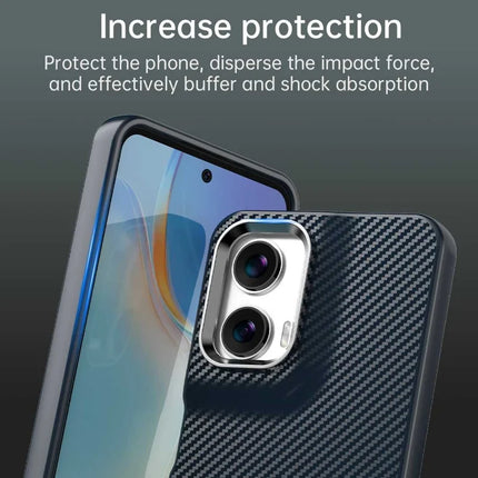 For Motorola Moto G35 5G Case Cell Phone Hybrid Back Cover Carbon Fiber Texture