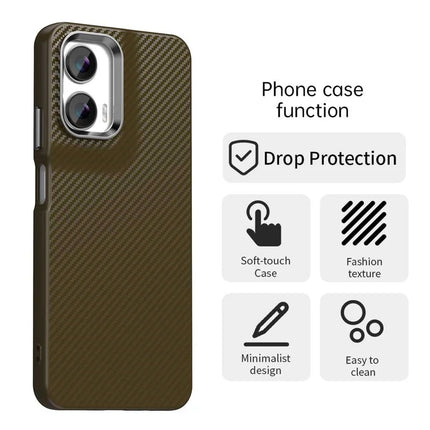 For Motorola Moto G35 5G Case Cell Phone Hybrid Back Cover Carbon Fiber Texture