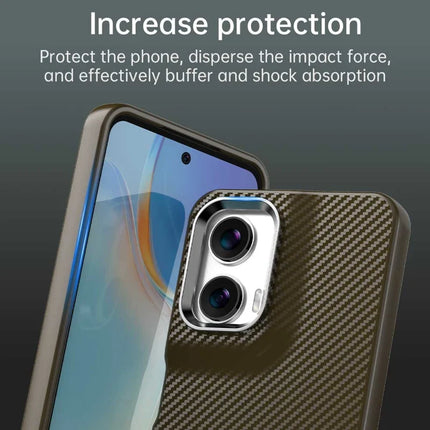 For Motorola Moto G35 5G Case Cell Phone Hybrid Back Cover Carbon Fiber Texture