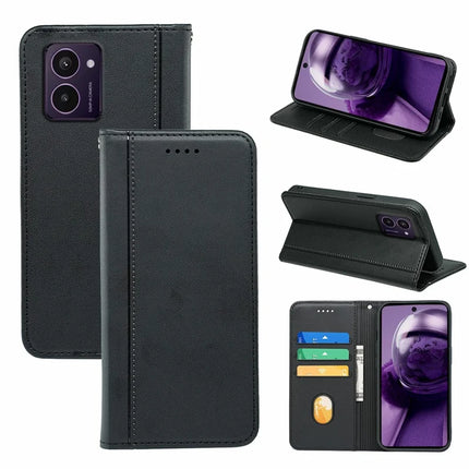 HX01 For HMD Pulse  /  Pulse+ Wallet Case Magnetic Closing PU Leather Phone Cover - Black
