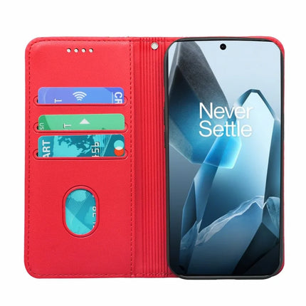 HX01 For OnePlus 13 Wallet Case Magnetic Closing PU Leather Phone Cover
