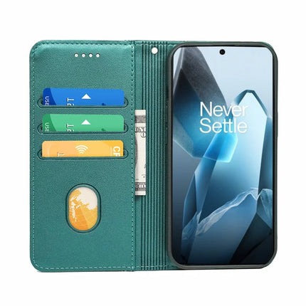 HX01 For OnePlus 13 Wallet Case Magnetic Closing PU Leather Phone Cover