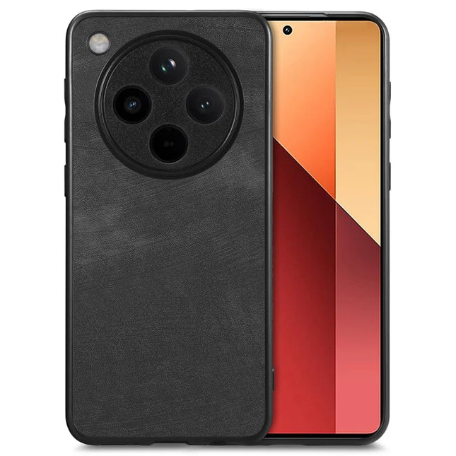 For Oppo Find X8 5G Case Retro Leather + TPU Shockproof Protective Phone Cover - Black