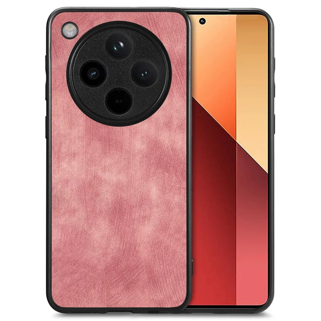 For Oppo Find X8 5G Case Retro Leather + TPU Shockproof Protective Phone Cover - Pink