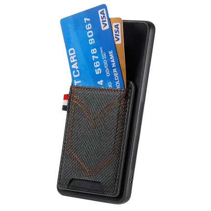 For Oppo Find X8 5G Phone Case Retro Jean Cloth Texture Leather Back Cover Card Holder