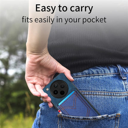 For Oppo Find X8 5G Phone Case Retro Jean Cloth Texture Leather Back Cover Card Holder