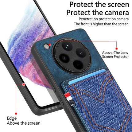 For Oppo Find X8 5G Phone Case Retro Jean Cloth Texture Leather Back Cover Card Holder