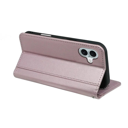 HX01 For iPhone 16 Wallet Case Magnetic Closing PU Leather Phone Cover