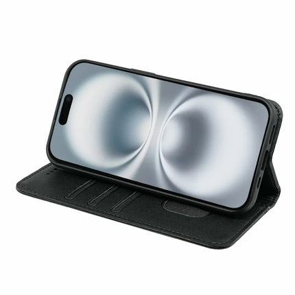 HX01 For iPhone 16 Plus Wallet Case Magnetic Closing PU Leather Phone Cover