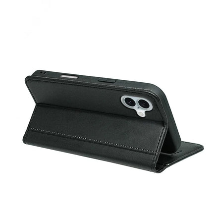 HX01 For iPhone 16 Plus Wallet Case Magnetic Closing PU Leather Phone Cover