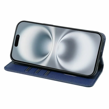 HX01 For iPhone 16 Plus Wallet Case Magnetic Closing PU Leather Phone Cover