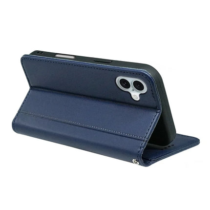 HX01 For iPhone 16 Plus Wallet Case Magnetic Closing PU Leather Phone Cover