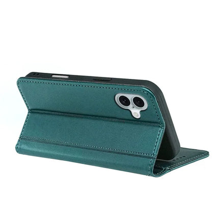 HX01 For iPhone 16 Plus Wallet Case Magnetic Closing PU Leather Phone Cover