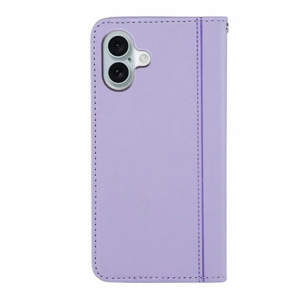 HX01 For iPhone 16 Plus Wallet Case Magnetic Closing PU Leather Phone Cover