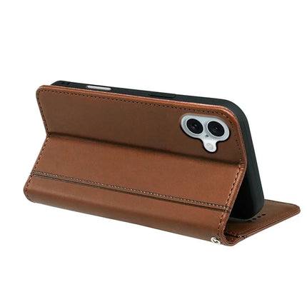 HX01 For iPhone 16 Plus Wallet Case Magnetic Closing PU Leather Phone Cover
