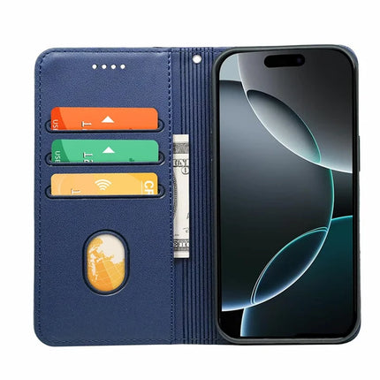 HX01 For iPhone 16 Pro Max Wallet Case Magnetic Closing PU Leather Phone Cover