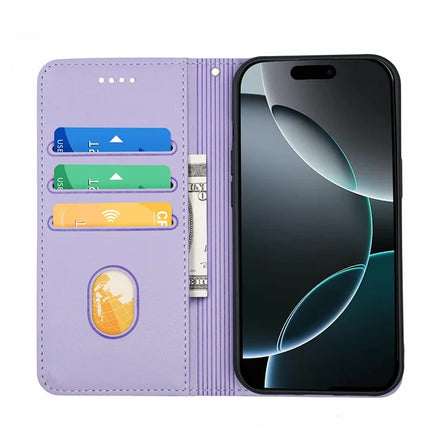 HX01 For iPhone 16 Pro Max Wallet Case Magnetic Closing PU Leather Phone Cover
