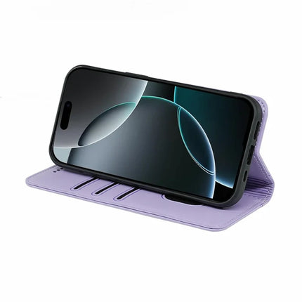 HX01 For iPhone 16 Pro Max Wallet Case Magnetic Closing PU Leather Phone Cover