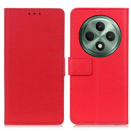 For Oppo Reno12 F 5G Case PU Leather Stand Wallet Phone Cover - Red